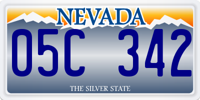 NV license plate 05C342