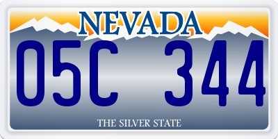 NV license plate 05C344