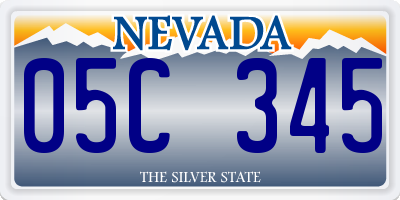 NV license plate 05C345