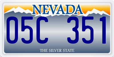 NV license plate 05C351