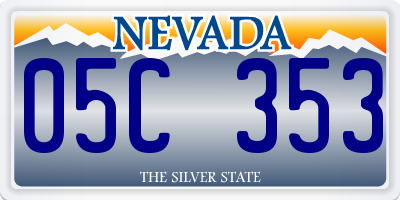 NV license plate 05C353