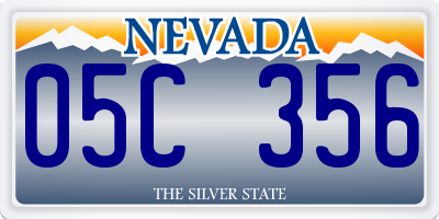 NV license plate 05C356