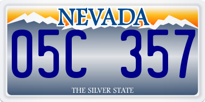 NV license plate 05C357