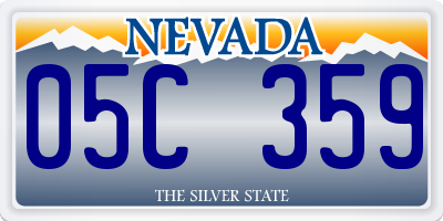 NV license plate 05C359