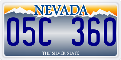 NV license plate 05C360