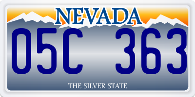 NV license plate 05C363