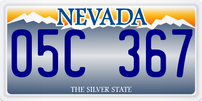 NV license plate 05C367