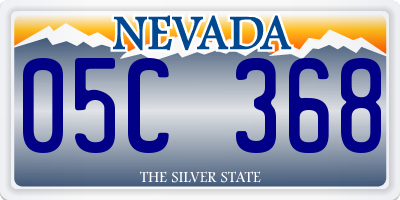 NV license plate 05C368
