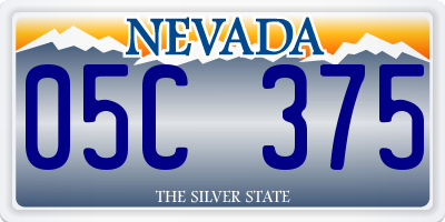 NV license plate 05C375