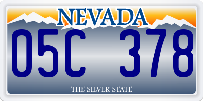 NV license plate 05C378