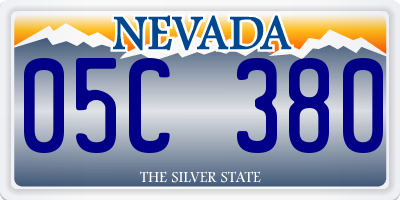 NV license plate 05C380