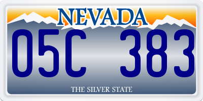 NV license plate 05C383