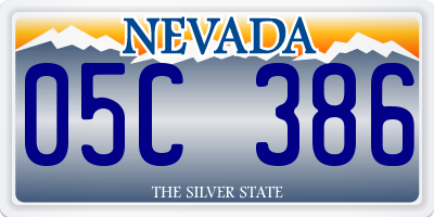 NV license plate 05C386