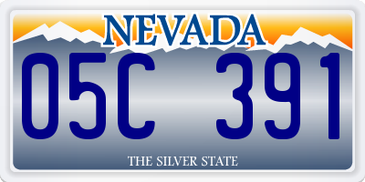 NV license plate 05C391