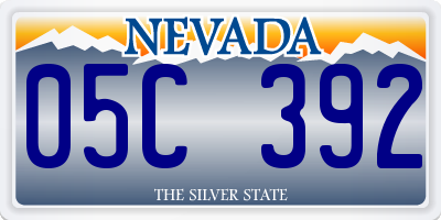 NV license plate 05C392