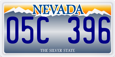 NV license plate 05C396