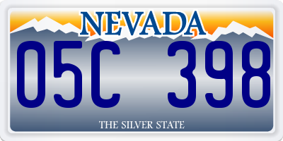 NV license plate 05C398