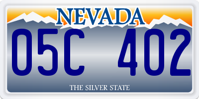 NV license plate 05C402
