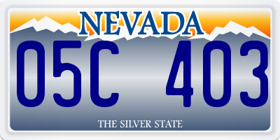 NV license plate 05C403