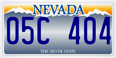 NV license plate 05C404