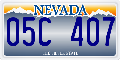 NV license plate 05C407