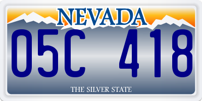 NV license plate 05C418