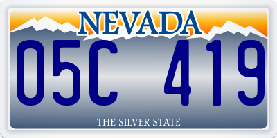 NV license plate 05C419