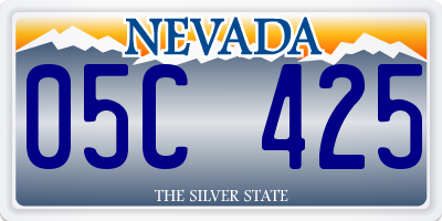 NV license plate 05C425