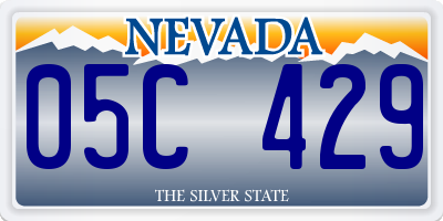 NV license plate 05C429