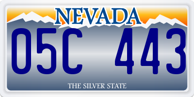 NV license plate 05C443