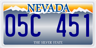 NV license plate 05C451