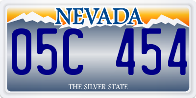 NV license plate 05C454