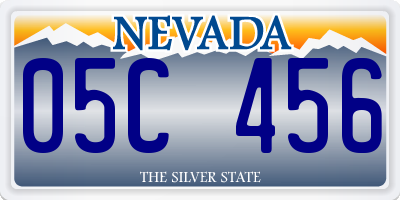 NV license plate 05C456