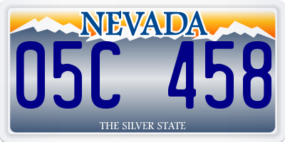 NV license plate 05C458