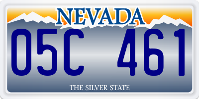 NV license plate 05C461