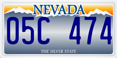 NV license plate 05C474