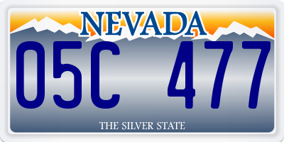 NV license plate 05C477