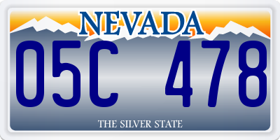 NV license plate 05C478