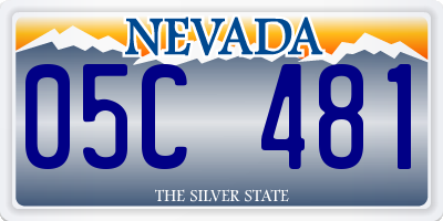 NV license plate 05C481