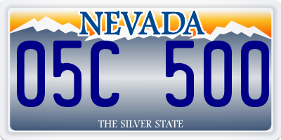 NV license plate 05C500