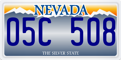 NV license plate 05C508