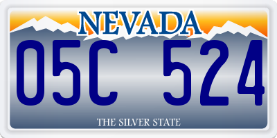 NV license plate 05C524