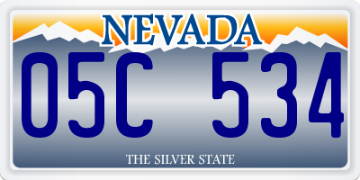 NV license plate 05C534