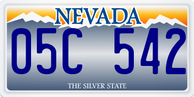 NV license plate 05C542