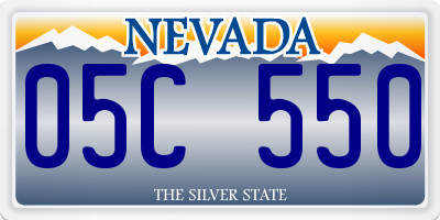 NV license plate 05C550
