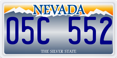 NV license plate 05C552