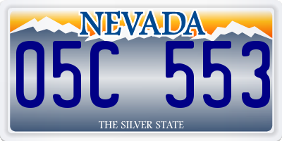 NV license plate 05C553