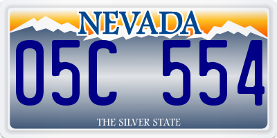 NV license plate 05C554