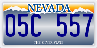 NV license plate 05C557
