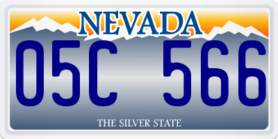 NV license plate 05C566